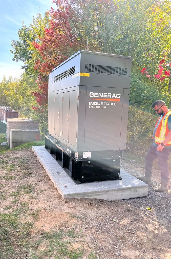 A commercial generator installed and running at an Ontario university. 